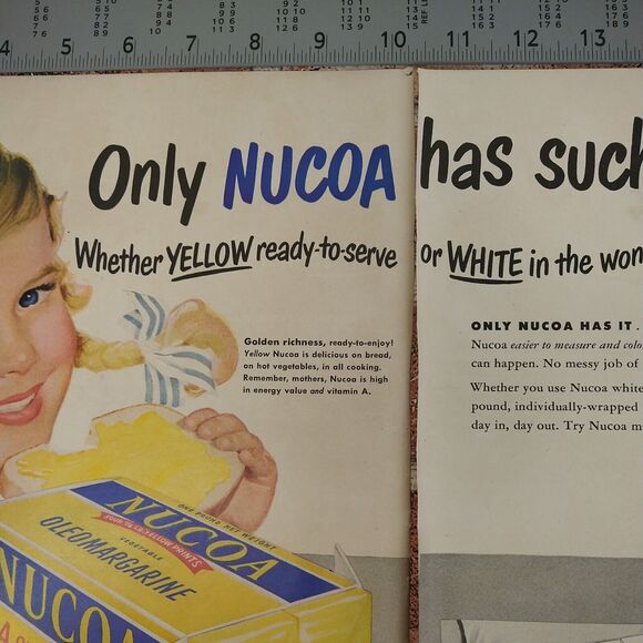 Nucoa Oleo Margarine - Large 2-Pg 21x13 - 1950 Orig Retro Vtg PRINT AD Ephemera - Picture 7 of 15